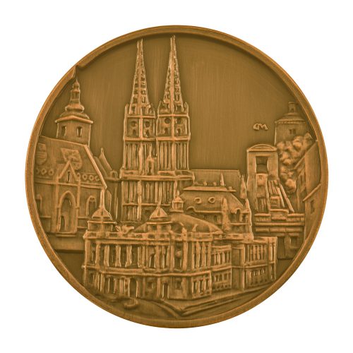 Medalja Zagreb - obrada patinirana