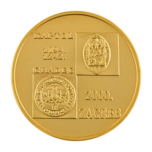 Medalja Zagreb - obrada pozlaćena