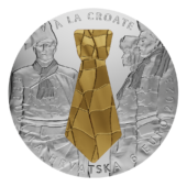 Zlatna i srebrna numizmatička kovanica "Konturna kravata"