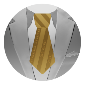 Zlatna i srebrna numizmatička kovanica "Konturna kravata"