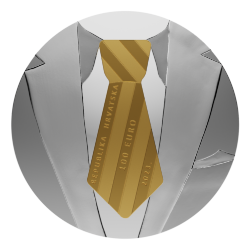 The gold and silver numismatic coin "Contour necktie"